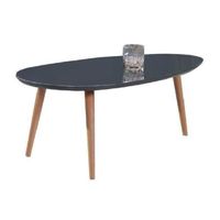 TABLE BASSE STONE Table basse ovale scandinave gris laqué - L TABLE BASSE STONE Table basse ovale scandinave gris laqué - L