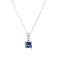SAUTOIR ET COLLIER MONPLAISIR Collier Argent Fin 925/1000 Verre Bleu SAUTOIR ET COLLIER MONPLAISIR Collier Argent Fin 925/1000 Verre Bleu