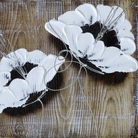 TABLEAU - TOILE FLOWER Tableau déco toile peinte à la main 35x35 c TABLEAU - TOILE FLOWER Tableau déco toile peinte à la main 35x35 c