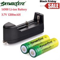 CHARGEUR DE PILES 2PCS 14500 3.7V 1200mAh BRC Lithium rechargeable L CHARGEUR DE PILES 2PCS 14500 3.7V 1200mAh BRC Lithium rechargeable L