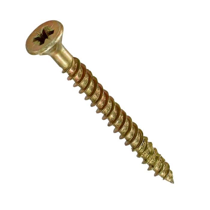 Vis Esaydrive Tête Fraisée Pozi 3x20 - Acier bichromaté - Jaune (250 vis)