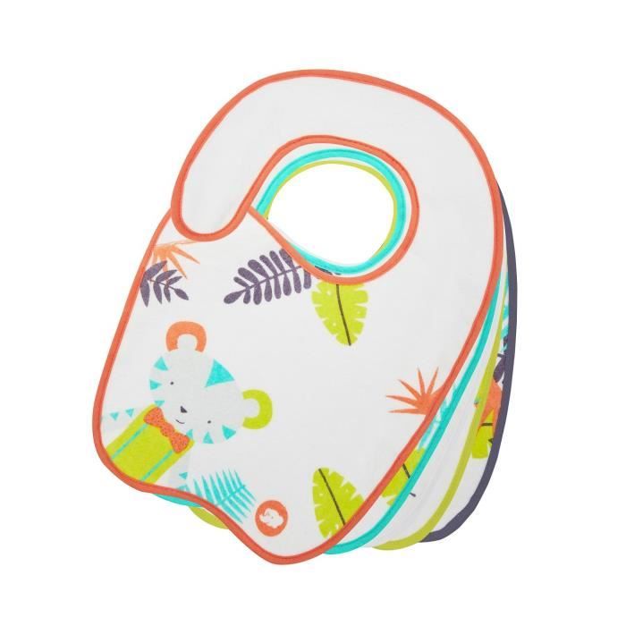 Lot de 5 bavoirs T1/T2 - Jungle Vibes Jungle Vibes
