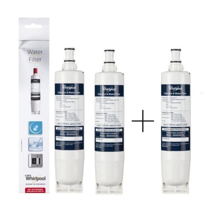 WPRO SBS200 - 2+1 Filtres à eau interne pour réfrigérateur américain Whirlpool.