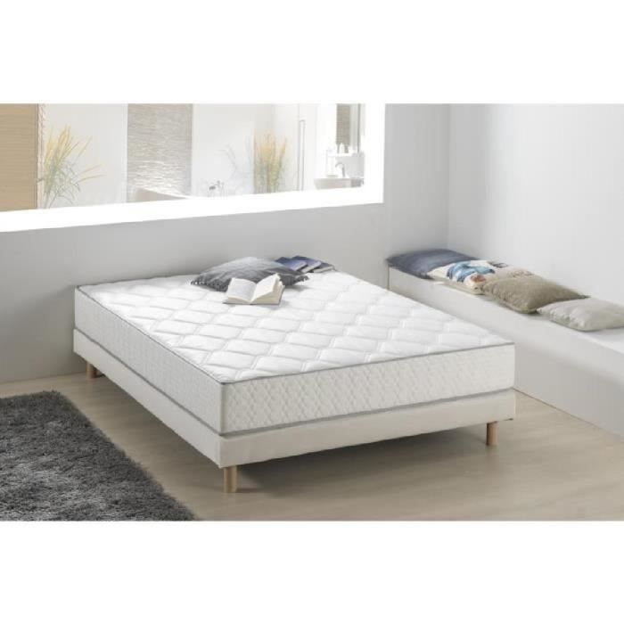 Matelas ressorts et mousse 160 x 200 - Confort équilibré - Epaisseur 24 cm - Fabrication européenne - FINLANDEK Nahka
