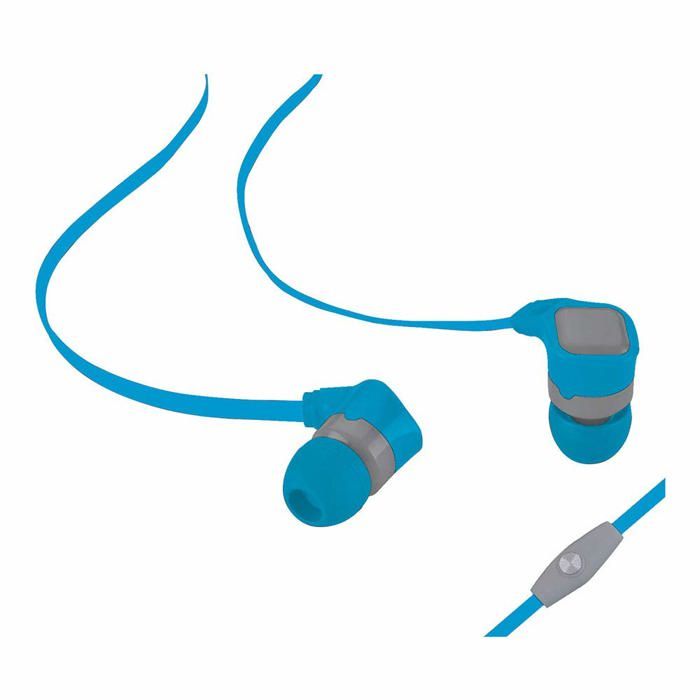 WE Ecouteurs avec micro - 1.20 m - jack 3.5 mm - 98dB - Bleu et gris