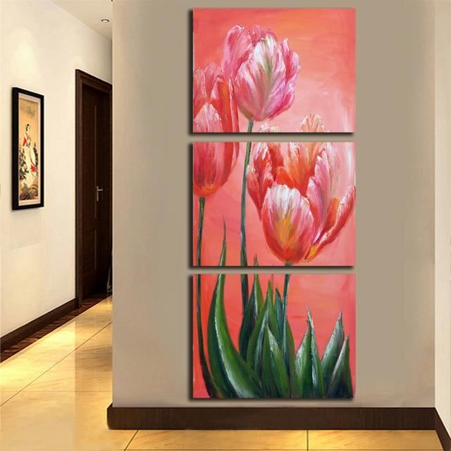 3 Pièces Europe Fleur Rose Pour La Peinture Acrylique Sur Toile