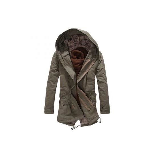 PARKA HOMME MANTEAU MILITAIRE DOUBLÉ VERT - Achat / Vente ...