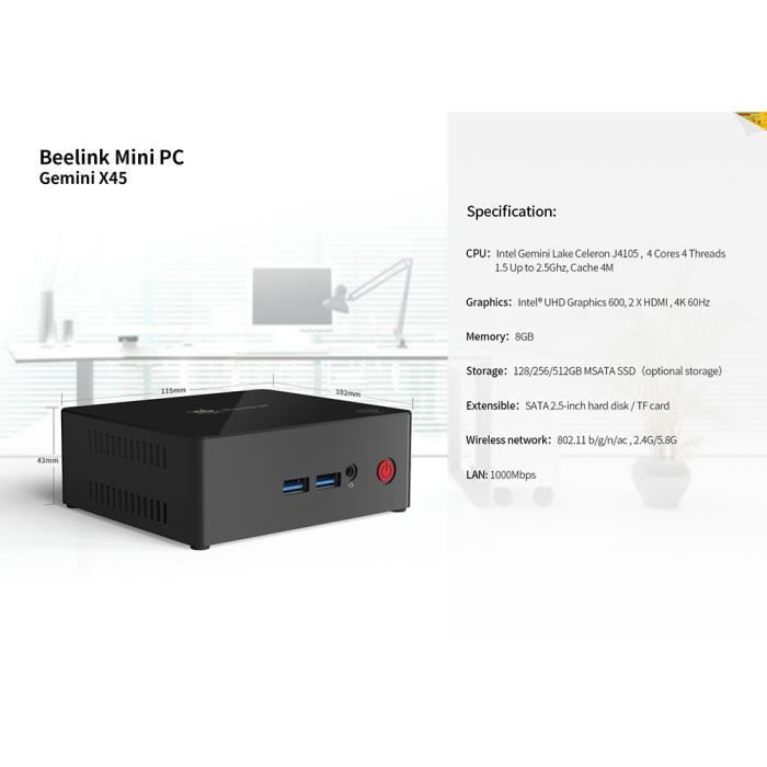 Mini PC Beelink Gemini X45 Intel GEMINI LAKE J41052