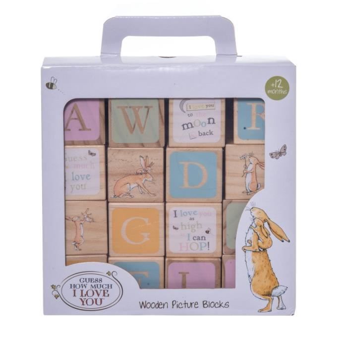 Cubes en bois naturel Devine combien je tƉ