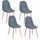 CHARLTON Lot de 4 chaises de salle à manger - Méta