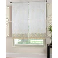 VOILAGE Paire de voilages macramé fleurs 60x120 cm beige VOILAGE Paire de voilages macramé fleurs 60x120 cm beige