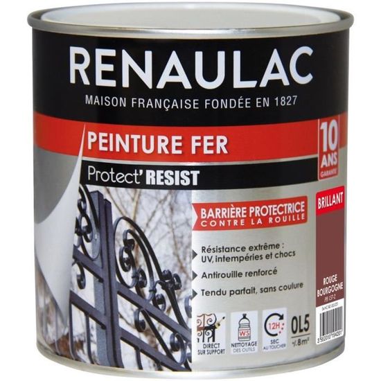 Renaulac Peinture Fer Rouge Bourgogne Brillant Garantie 10 Ans
