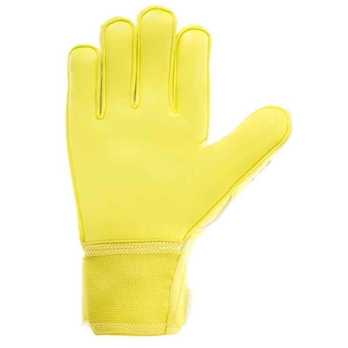 UHLSPORT Gants de Gardien Football ELM Unlimited Soft Pro Adulte Jaune fluo lite et gris taupe
