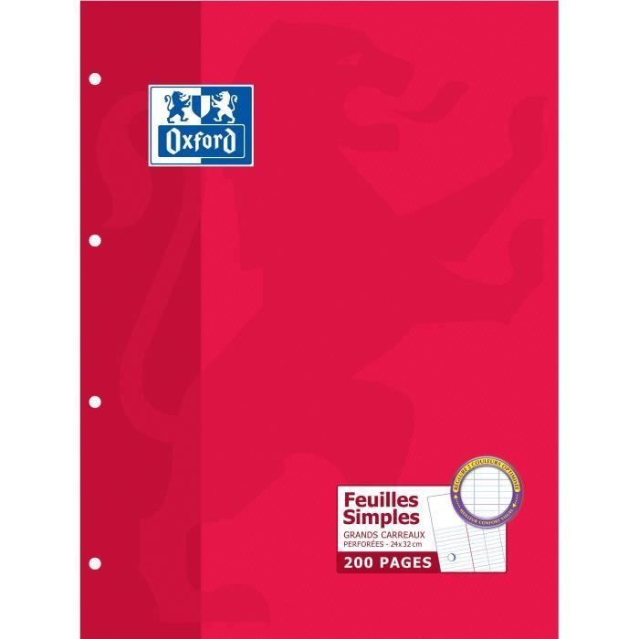 OXFORD Feuilles mobiles 24x32 Seyes (Lot de 3)