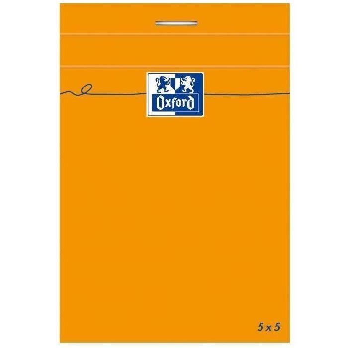 OXFORD Bloc-notes - Petits carreaux - 160 pages - Orange - 10,5 cm x 7,4 cm x 0,9 cm (Lot de 3)