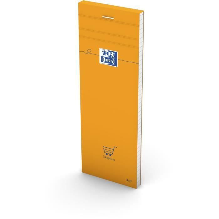 OXFORD Bloc-notes - 160 pages - Orange - 21 cm x 7,4 cm x 0,9 cm (Lot de 3)