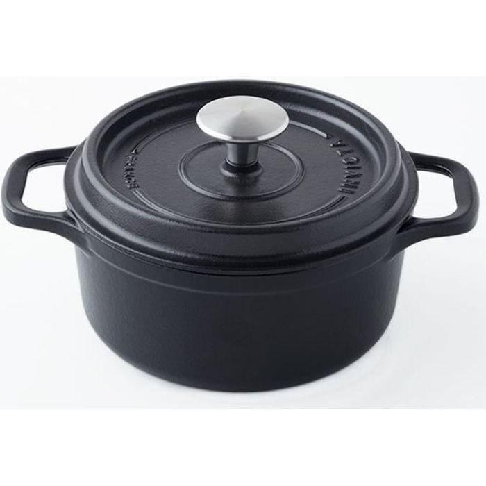 INVICTA Cocotte ronde - Ø 20 cm - Noir - Tous feux dont induction