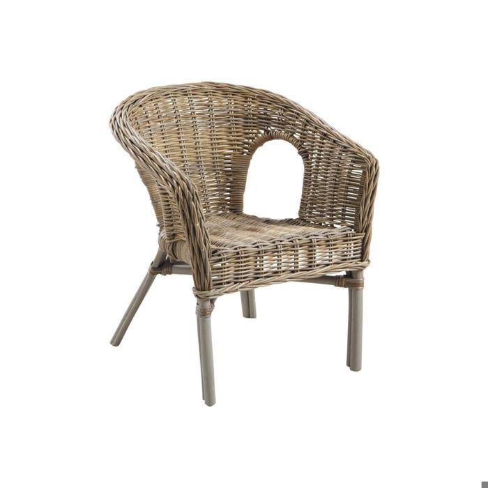fauteuil veranda en poelet gris 62x62x70cm - achat / vente fauteuil