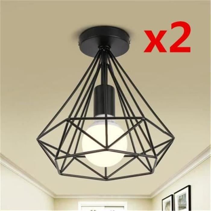 Idegu 3 Lampes Suspension Luminaire Moderne Noir Diametre 20cm