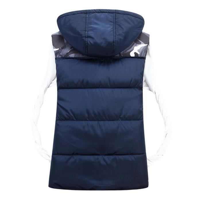 Col Masculin Noir Manches Cheminée Homme Sans Doudoune noir Rouge Vêtement TOxwq5a