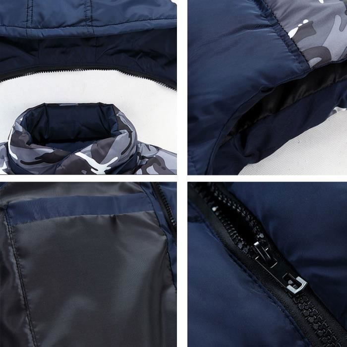 Col Masculin Noir Manches Cheminée Homme Sans Doudoune noir Rouge Vêtement TOxwq5a