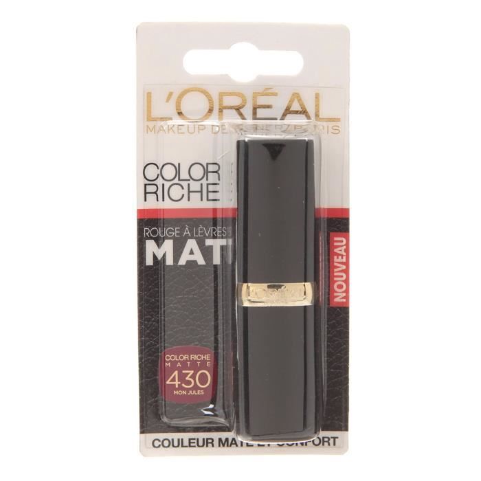 GEMEY MAYBELLINE Rouge à lèvres Coloration riche mat 430 mon jules