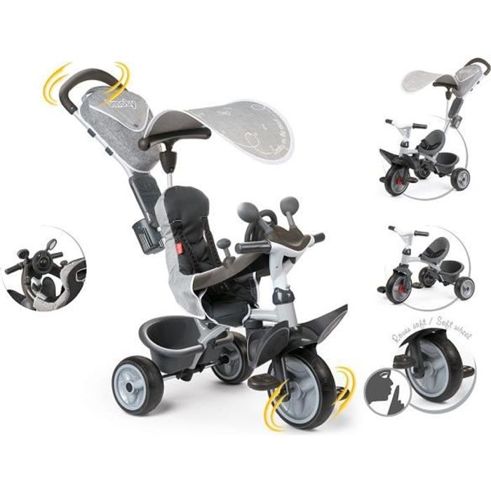SMOBY Tricycle Evolutif Baby Driver Confort Gris