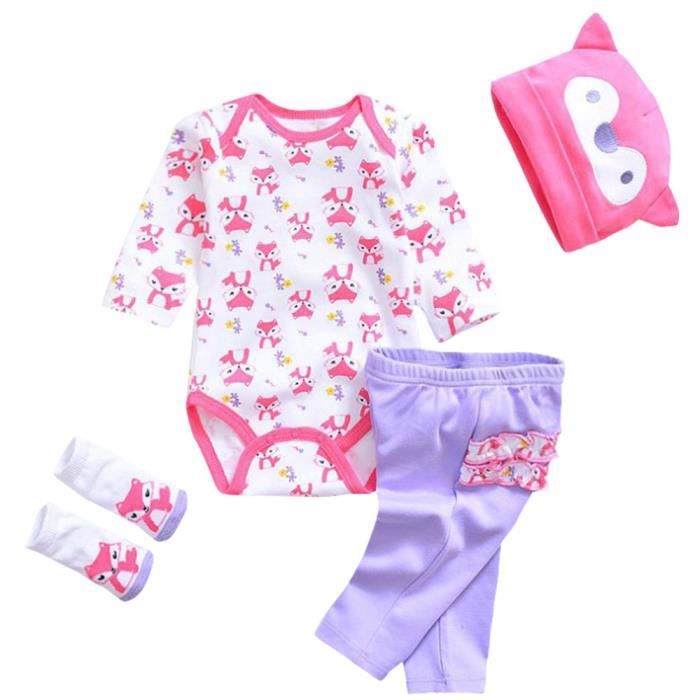 Neuf - Ensemble Robe 3 Pièces Fait Main - Bébé 3 Mois / Poupée Reborn 55cm