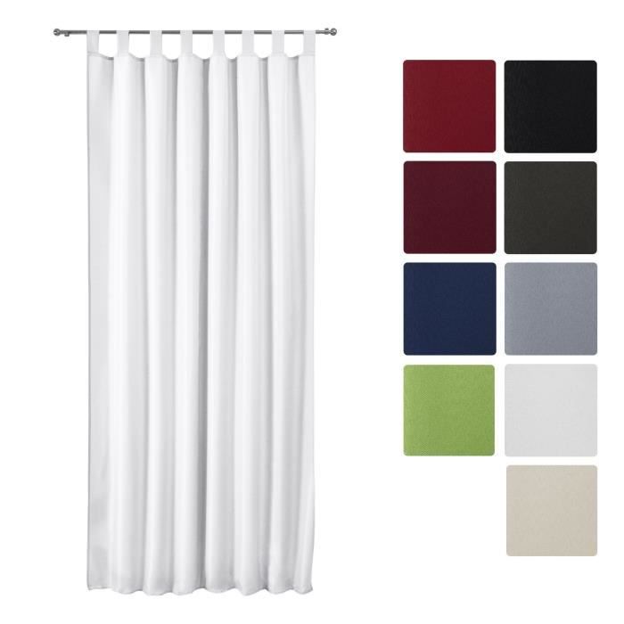 Beautissu Rideau 140x245cm Blanc opaque à passant Amelie - Voilage ... Beautissu Rideau 140x245cm Blanc opaque à passant Amelie - Voilage ...
