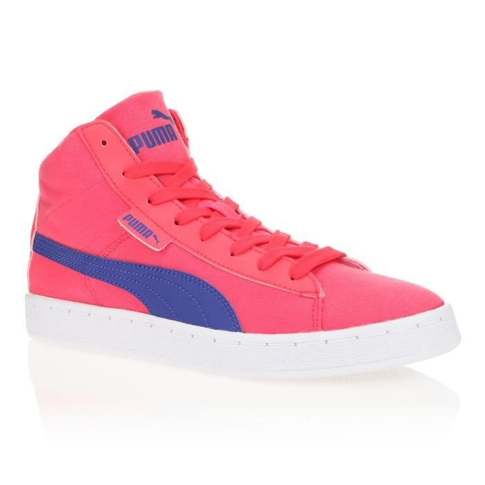 PUMA Baskets 48 Mid Canvas Enfant fille - Rose et bleu