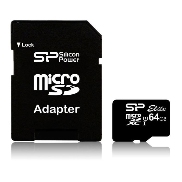 SILICON POWER Carte memoire microSD UHS 1 Class 10 64 Go