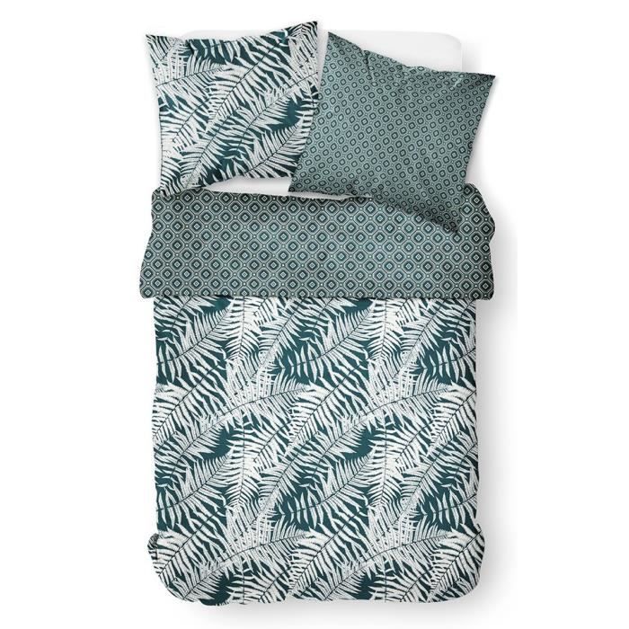 TODAY Parure de couette Crazy Davallia 220x240cm - 1 housse de couette et 2 taies d'oreiller - Polyester 82g