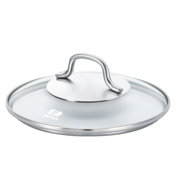 BEKA Couvercle en verre Cristal - Ø 20 cm - Transparent et gris