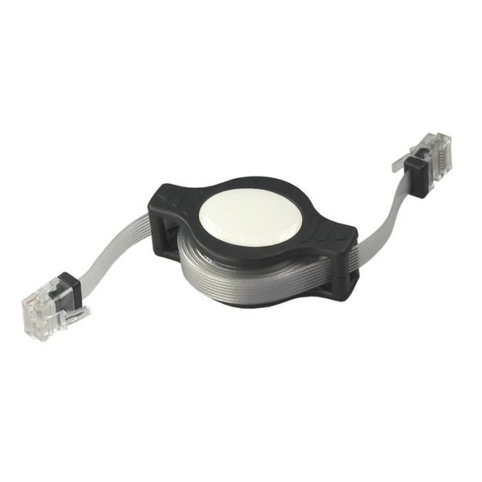 APM CABLE RJ45 DE VOYAGE A ENROULEUR DROIT 0.90M