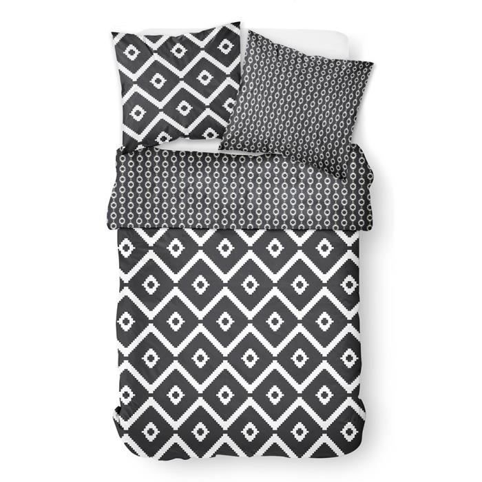 TODAY Parure de couette Crazy Bekvizir 220x240cm - 1 housse de couette et 2 taies d'oreiller - Polyester 82g