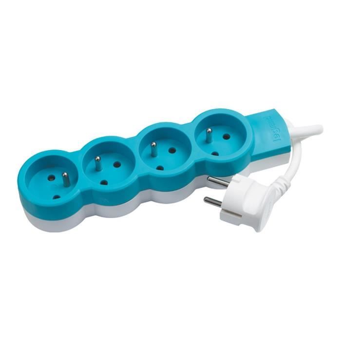 LEGRAND Rallonge multiprise standard 4x2 P+T cordon 1,5 m bleu