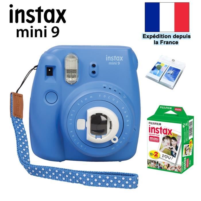 Fujifilm Pack Instax Mini 9 Bleu Cobalt 1 Film 10 Vues