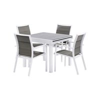 SALON DE JARDIN Salon de jardin Modulo L90 Stone 4 fauteuils blanc SALON DE JARDIN Salon de jardin Modulo L90 Stone 4 fauteuils blanc