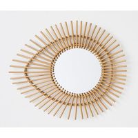 MIROIR SUNNY Miroir en rotin forme ovale Ø65x55 cm beige MIROIR SUNNY Miroir en rotin forme ovale Ø65x55 cm beige