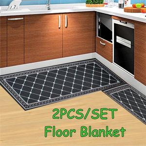 TAPIS TEMPSA 2pcs Tapis de Cuisine Antidérapant Tapis de