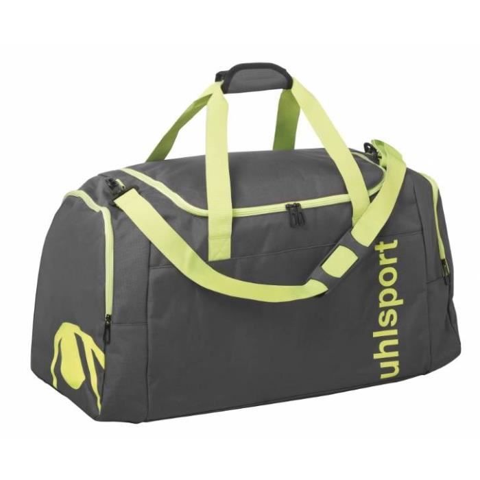 UHLSPORT Sac de sport Essential 2.0 - 50 L - Gris anthracite et jaune - Taille M
