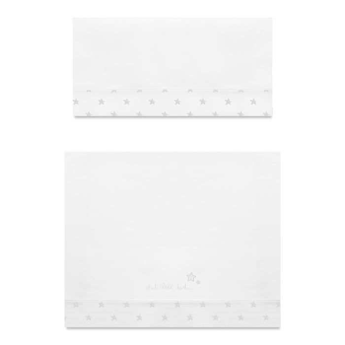 ABSORBA Parure berceau 3 pièces Chut bébé dort - 100% coton - Gris