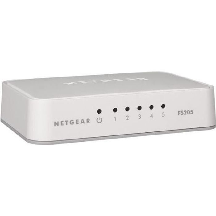 Netgear Switch 5 ports Gigabit 10/100/1000 Mbps - FS205-100PES