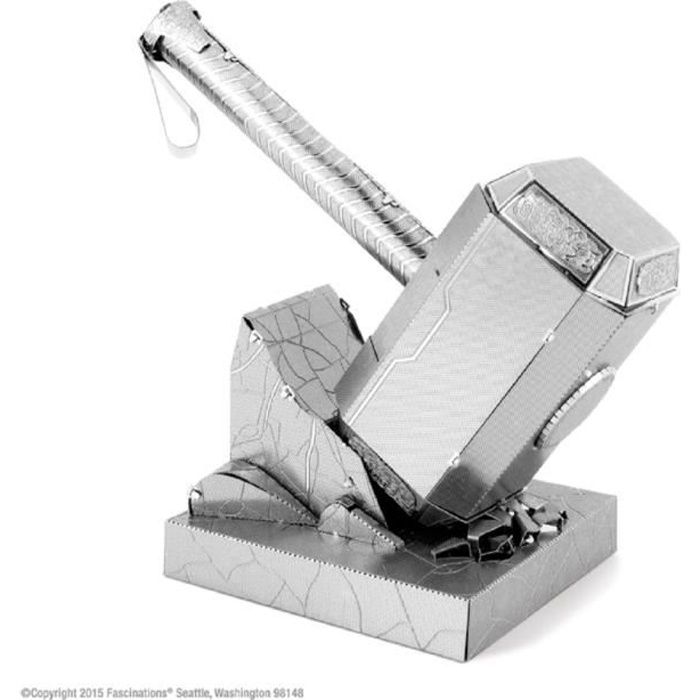 AVENGERS Thors Hammer Mjolnir Maquette a Construire 3D Metal avec 2 feuilles Sur carte 12x17 cm