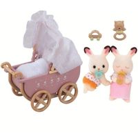 FIGURINE - PERSONNAGE SYLVANIAN FAMILIES 2206 Jumeaux Lapin + Poussette FIGURINE - PERSONNAGE SYLVANIAN FAMILIES 2206 Jumeaux Lapin + Poussette