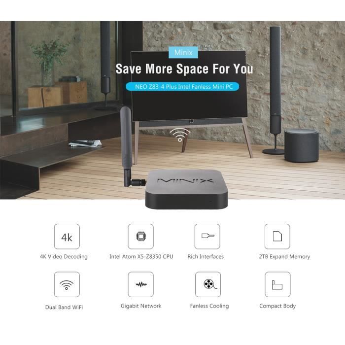 Minix NEO Z83-4 Plus Mini PC 4 Go+64 Go Windows3