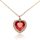 Chaîne et Pendentif Coeur Cristal Rouge Or Jaune L