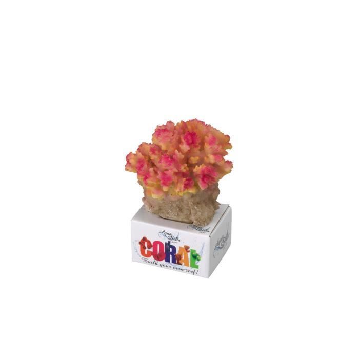 AQUA DELLA Décoration pour aquarium Corail Pocillopora - 8 x 6,5 x 7,5cm - Jaune - S / M