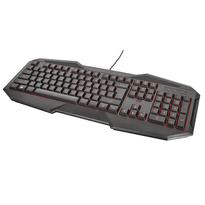 TRUST Clavier de jeu GXT 830 - Rétroéclairé - Noir