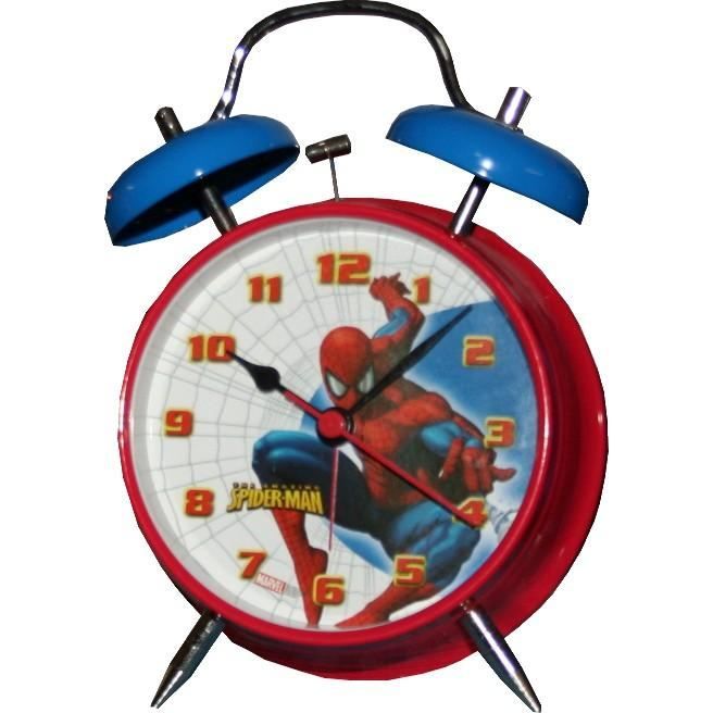 10 cm   Achat / Vente REVEIL ENFANT SPIDERMAN   Réveil métal 10 cm